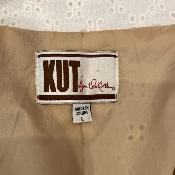 Kut from the Kloth Eyelet White  Blazer L - Picture 4 of 10